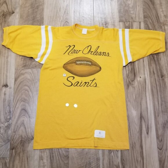 Vintage New Orleans Football Saints Pat Air Brushed Jersey Tee Shirt XL - Picture 11 of 13
